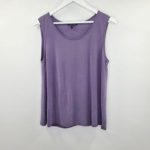 Eileen Fisher Purple Silk Tank Top Lagenlook